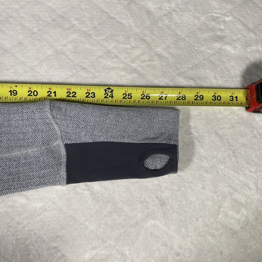 Lululemon Stride Jacket II Women's 6 Gray Herringbone Zip Hoodie Yoga Thumbholes - Picture 7 of 8